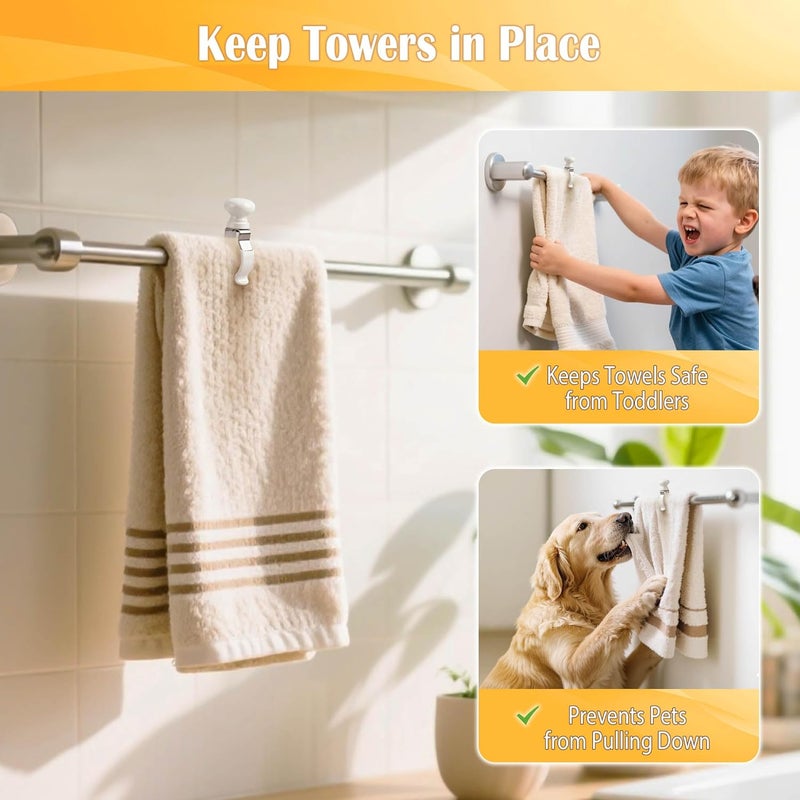 YANGSHUO Towel Clips Holder Kitchen: 4 Pack Heat-Resistant Steel Towel Clips - Prevents Towel Falling on Oven Handle, Stove, Dishwasher, Bathroom Rack, Holds Towels & Blankets - Image 3